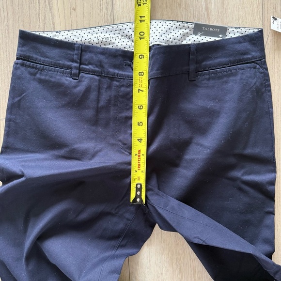 Talbots Perfect Crop Pants Cotton/Spandex Button Slim Leg Navy Women’s 2 NEW - Picture 15 of 16
